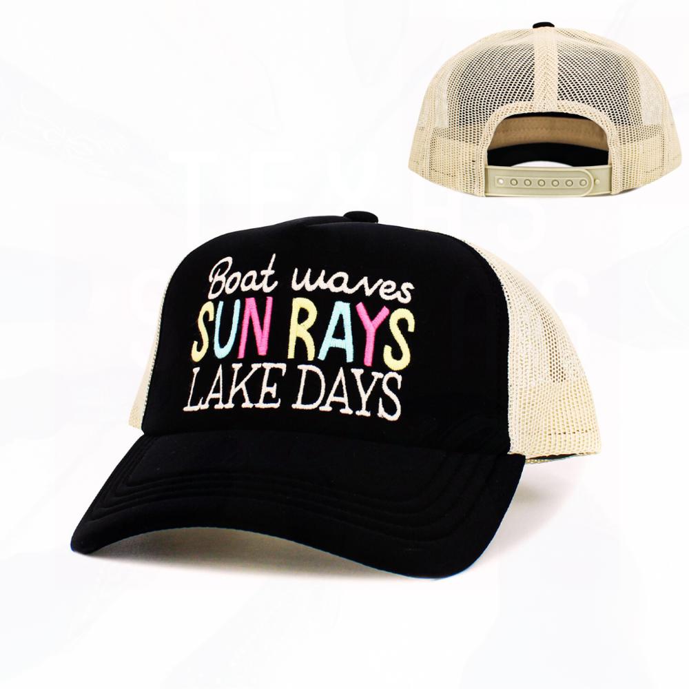 Boat Waves Sun Rays Lake Days Trucker Hat - FREE SHIPPING