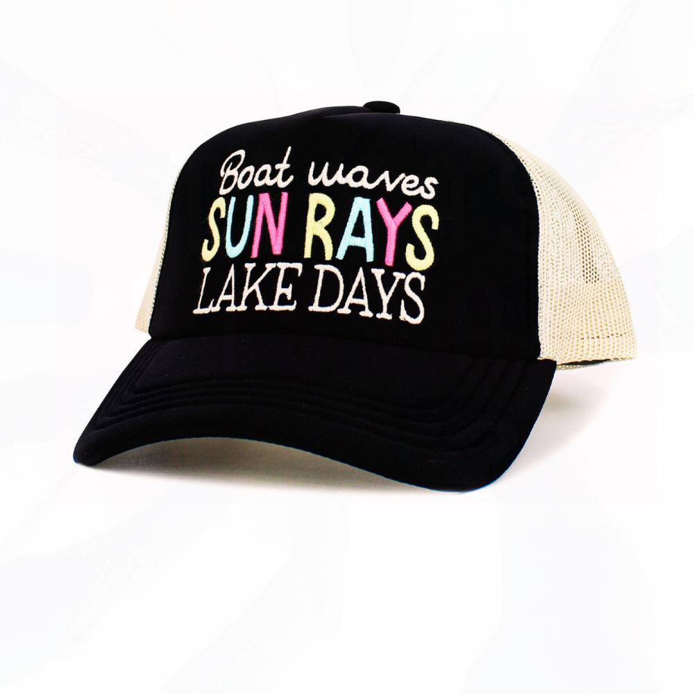 Boat Waves Sun Rays Lake Days Trucker Hat - FREE SHIPPING