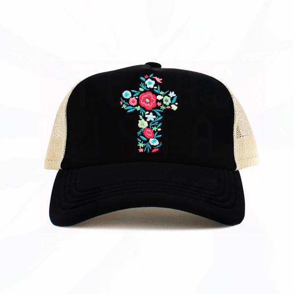 Flower Cross Foam Trucker Hat - FREE SHIPPING