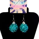 TURQUOISE SO CUTE Tinsel Time Party Holiday Earrings - FREE SHIPPING