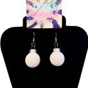 WHITE Holiday GLITTER Ornament Dangle Earrings - FREE SHIPPING