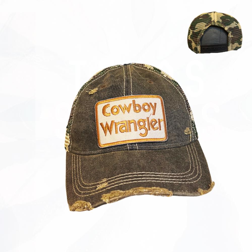 Cowboy Wranger Distressed Camo Hat - FREE SHIPPING