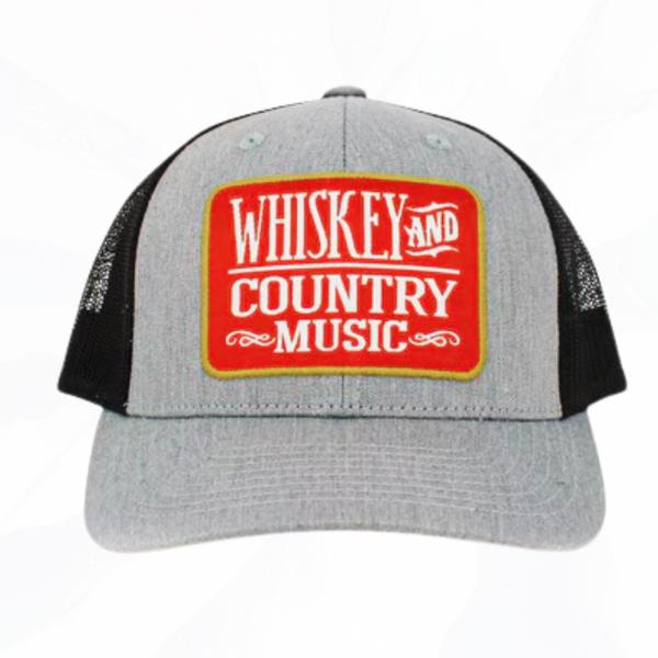 WHISKEY AND COUNTRY MUSIC TRUCKER HAT - FREE SHIPPING