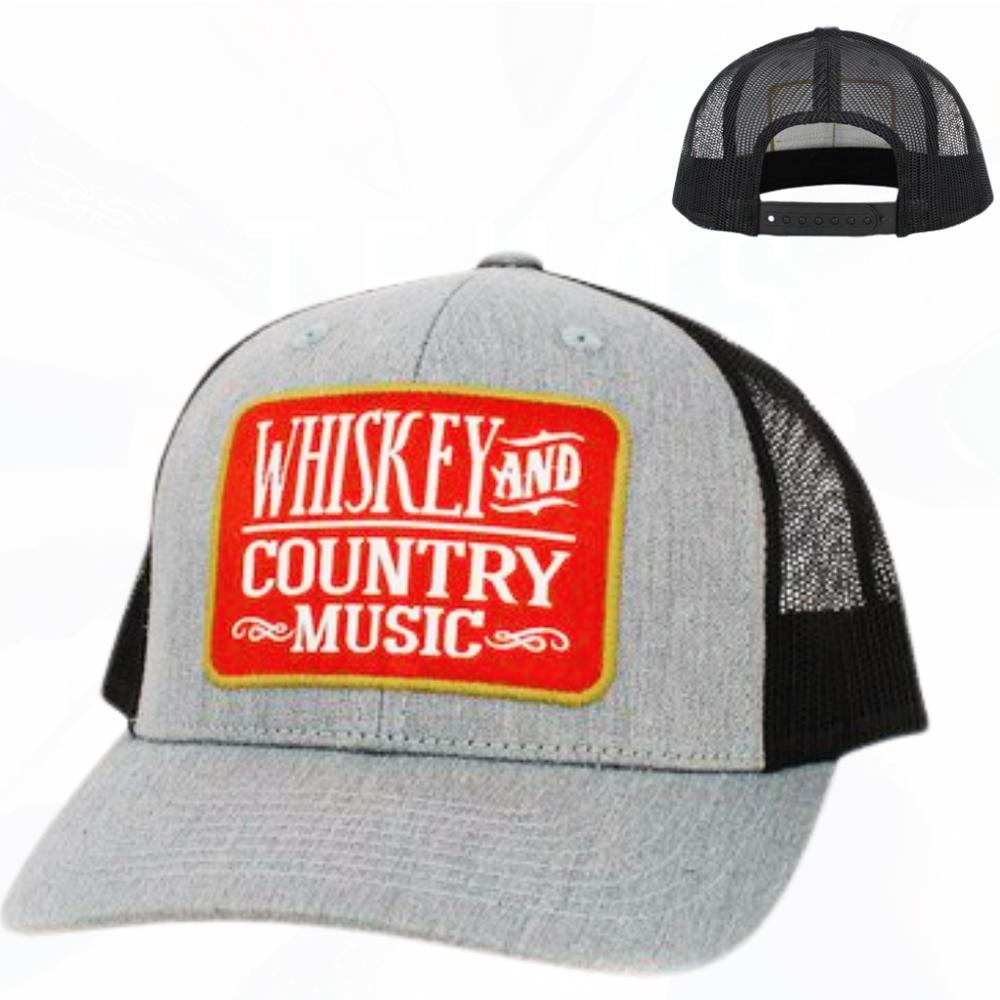 WHISKEY AND COUNTRY MUSIC TRUCKER HAT - FREE SHIPPING