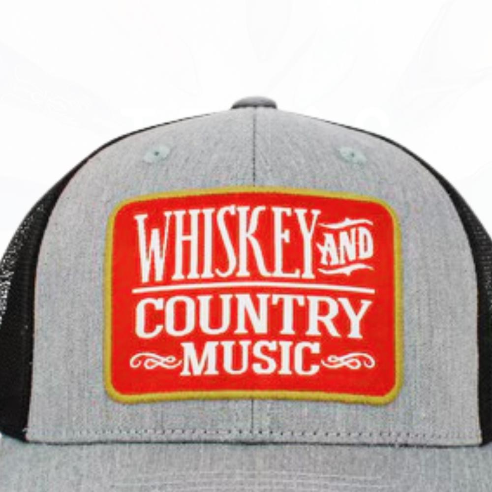 WHISKEY AND COUNTRY MUSIC TRUCKER HAT - FREE SHIPPING