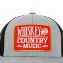  WHISKEY AND COUNTRY MUSIC TRUCKER HAT - FREE SHIPPING