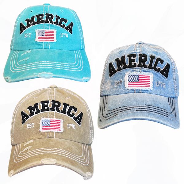 America Est 1776 Flag Hats