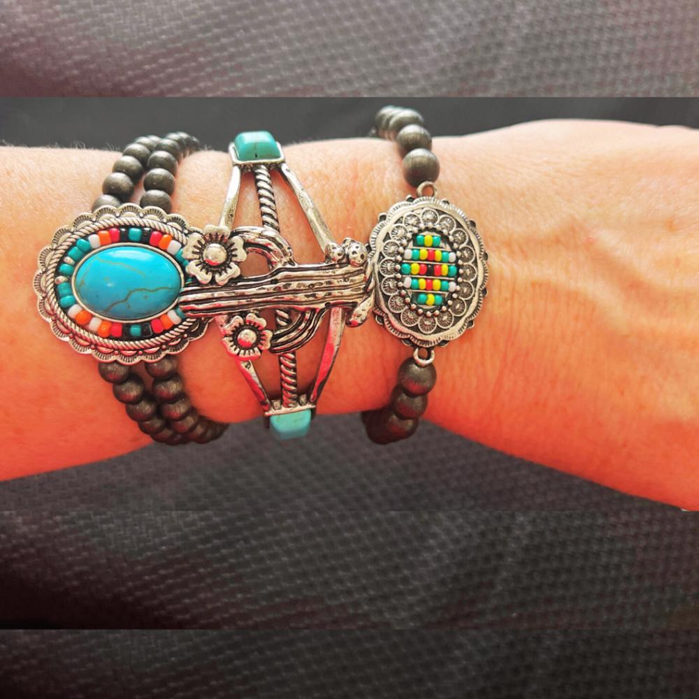 Santa Fe Beaded Stretch Bracelet - FREE SHIPPING