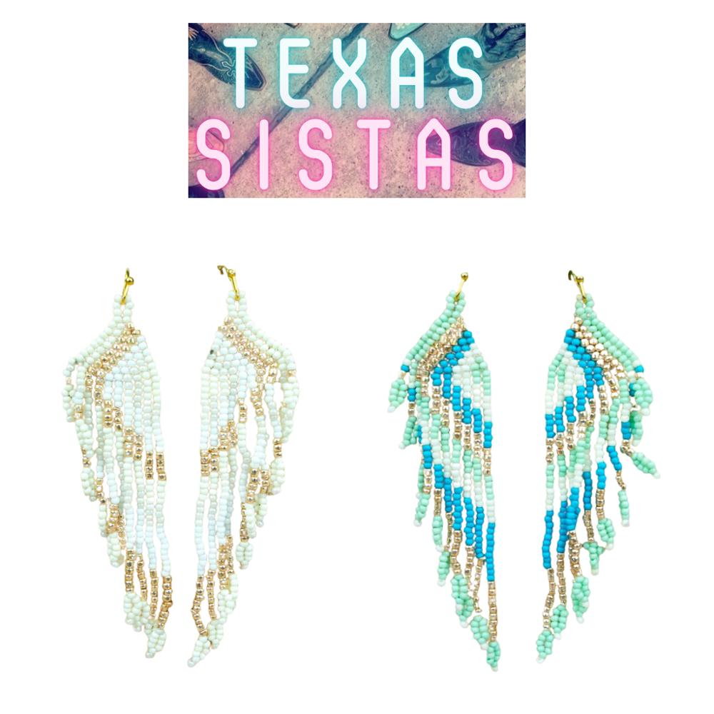 Seed Bead Fringe Earrings