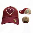  TS Maroon Heart PONY Hat