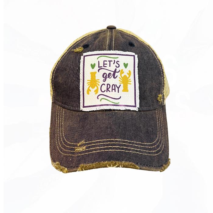 LET'S GET CRAY Crawfish & Mardis Gras Season Trucker Hats -  Many Colors