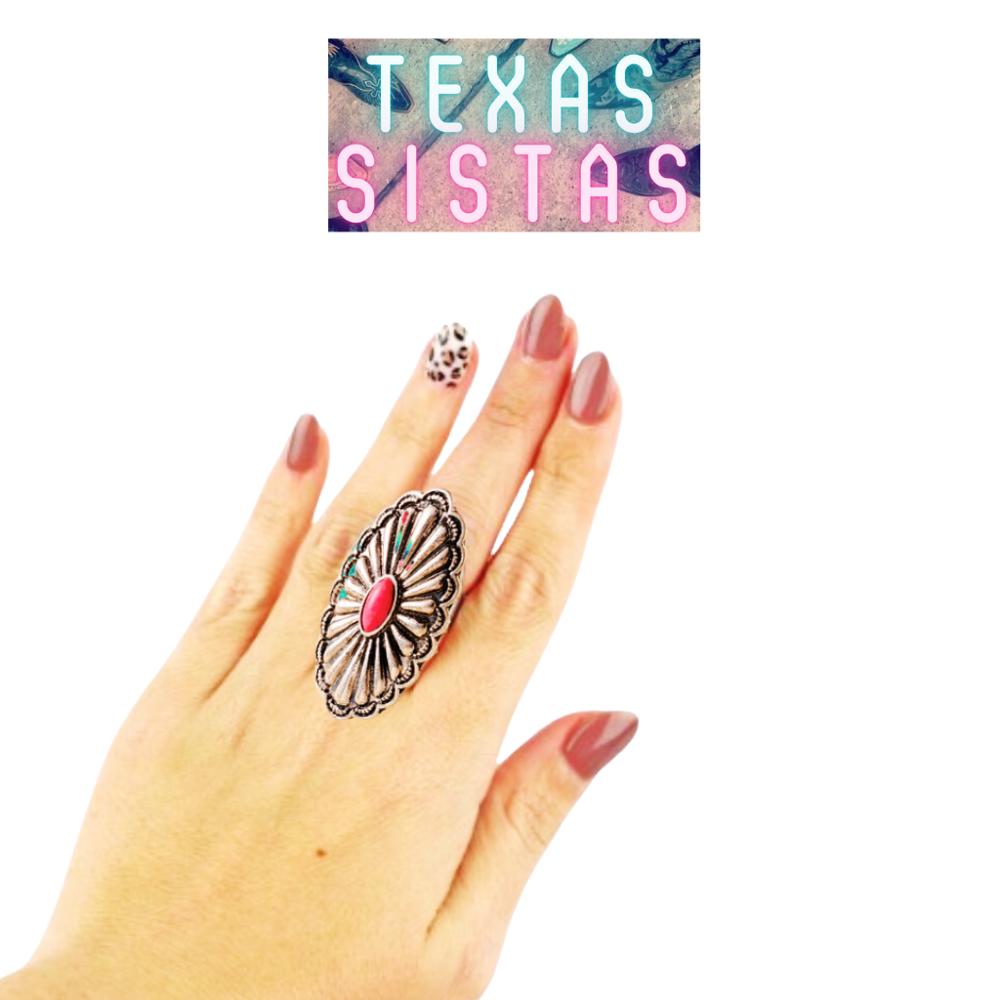 Cute Pink Stone Concho Ring - FREE SHIPPING