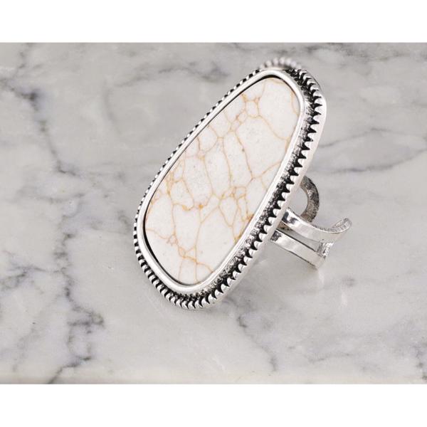 Teardrop White Stone Ring