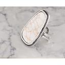  Teardrop White Stone Ring