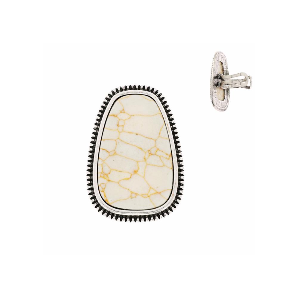 Teardrop White Vein Stone Ring - FREE SHIPPING