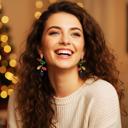  Glitter Christmas Lights Dangle Post Earrings - Red or Pink