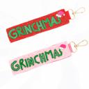  Grinchmas CHRISTmas Seed Bead Bag Charm Keychain Red or Pink