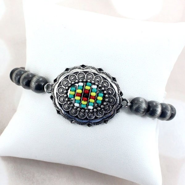 Santa Fe Beaded Stretch Bracelet - FREE SHIPPING