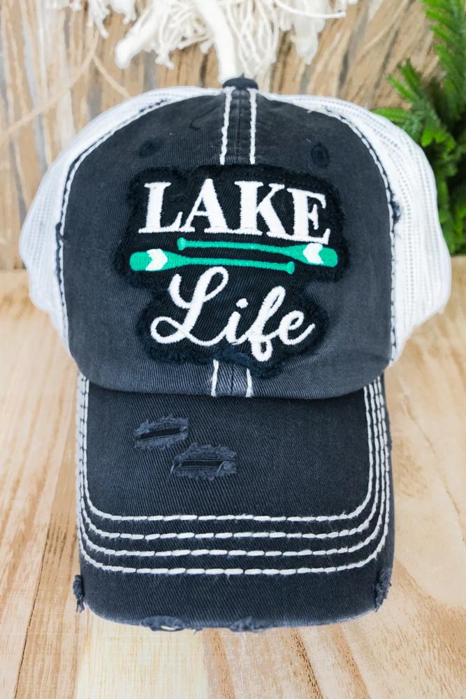 LAKE Life Oars Distressed Trucker Hats - FREE SHIPPING