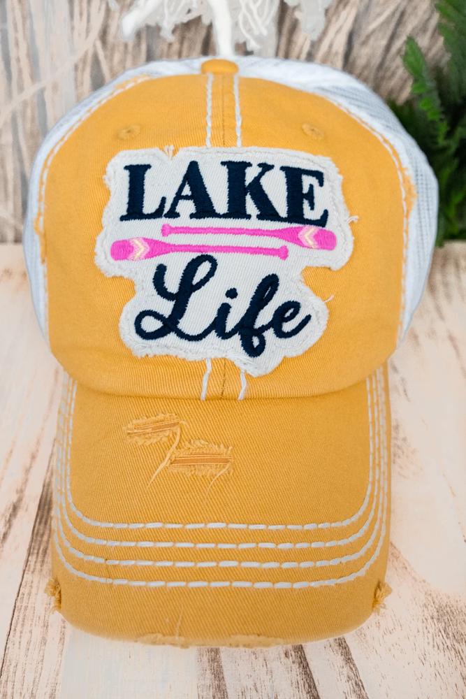 LAKE Life Oars Distressed Trucker Hats - FREE SHIPPING