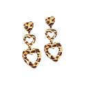  Leopard Heart Drop Earrings