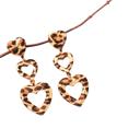  Leopard Heart Drop Earrings