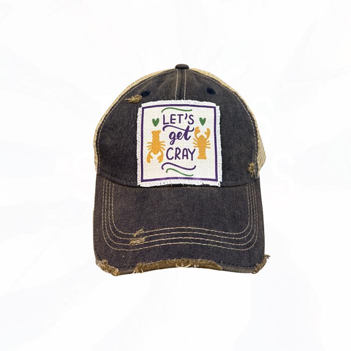 LET'S GET CRAY Crawfish & Mardis Gras Season Trucker Hats -  Many Colors