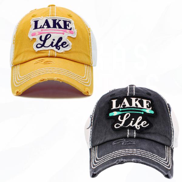 LAKE Life Oars Distressed Trucker Hats - FREE SHIPPING