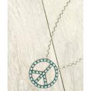  Turquoise Peace Sign Chain Necklace