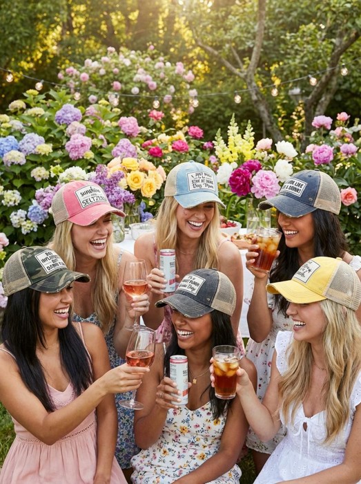 Sunrise Sunburn Sunset Repeat Trucker Hat Yellow