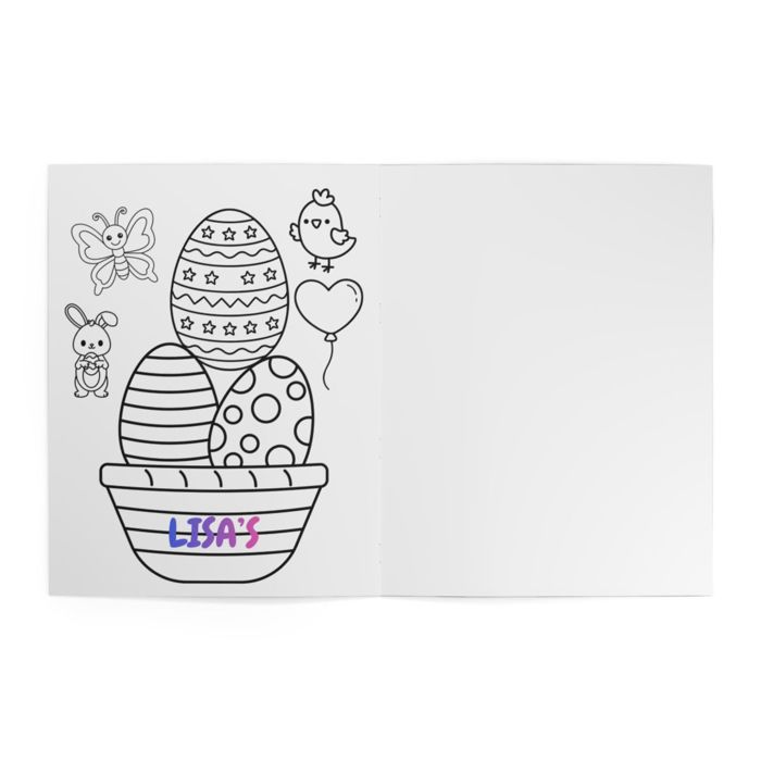 Personalized Easter Coloring Book — "Lisa's (YOUR NAME) Happy Easter" Kids Activity Book