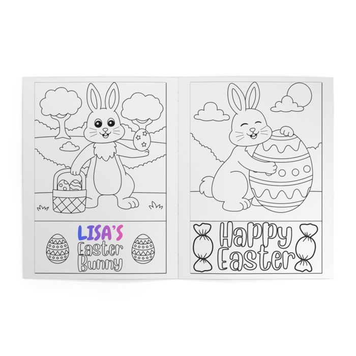 Personalized Easter Coloring Book — "Lisa's (YOUR NAME) Happy Easter" Kids Activity Book