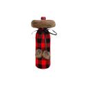 RED CHECK Sassy Holiday Fur Wine Liquor Bags - FREE SHIPPING