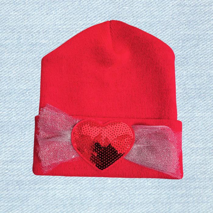 NEW Sequin Heart Beanies