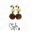  Fluffy Bling Holiday Earrings