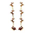  CHRISTMAS Santa's Sleigh with Rudolph Dangle Earrings - So cute