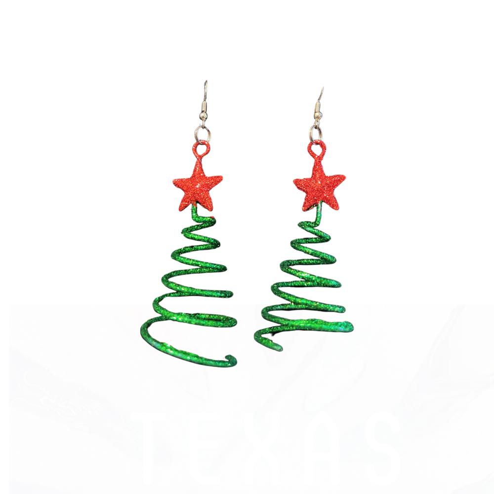 Glitter Candy Canes & Sparkle Swirl Tree Earrings - FREE SHIPPING