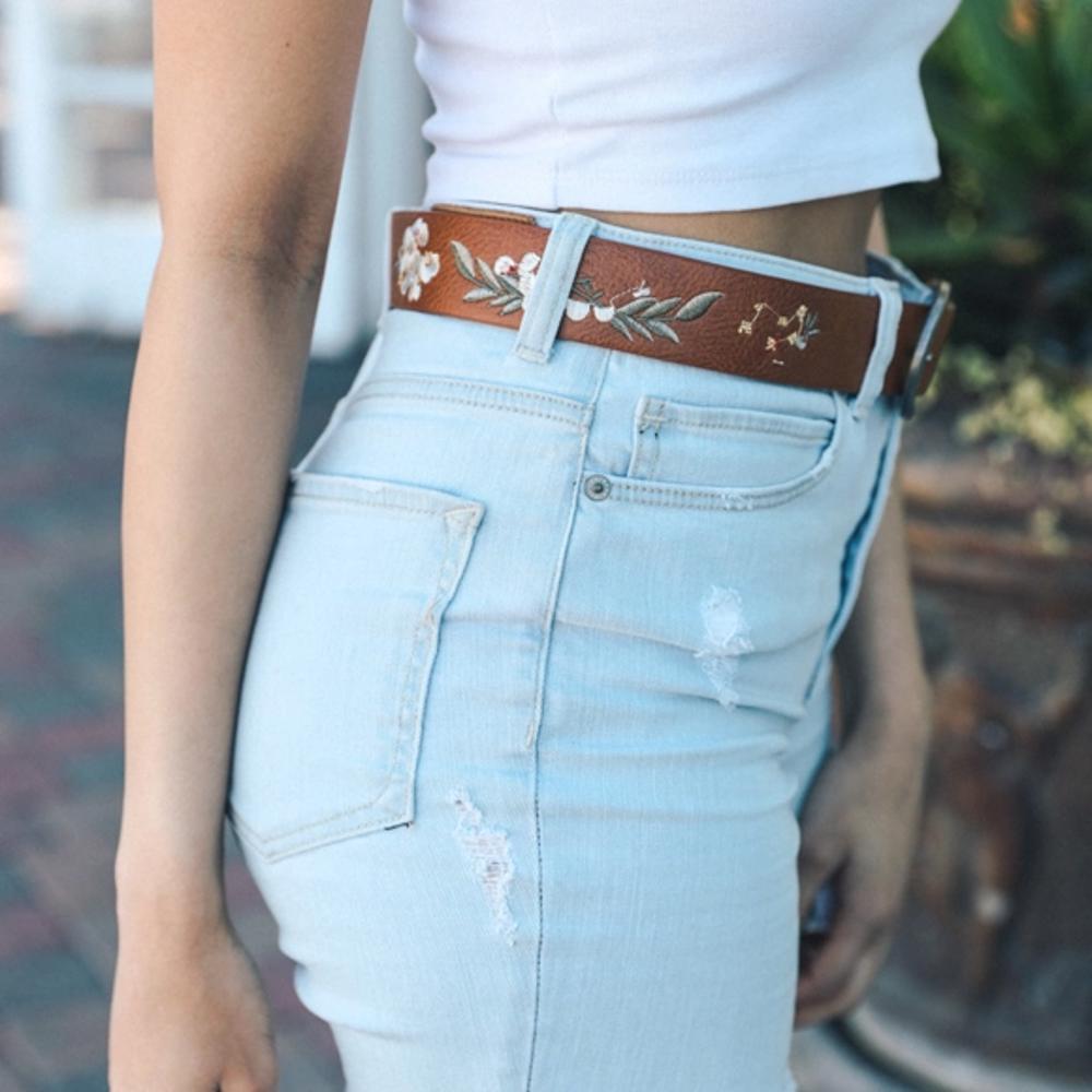 Sassy Boho Floral Embroidered Belt