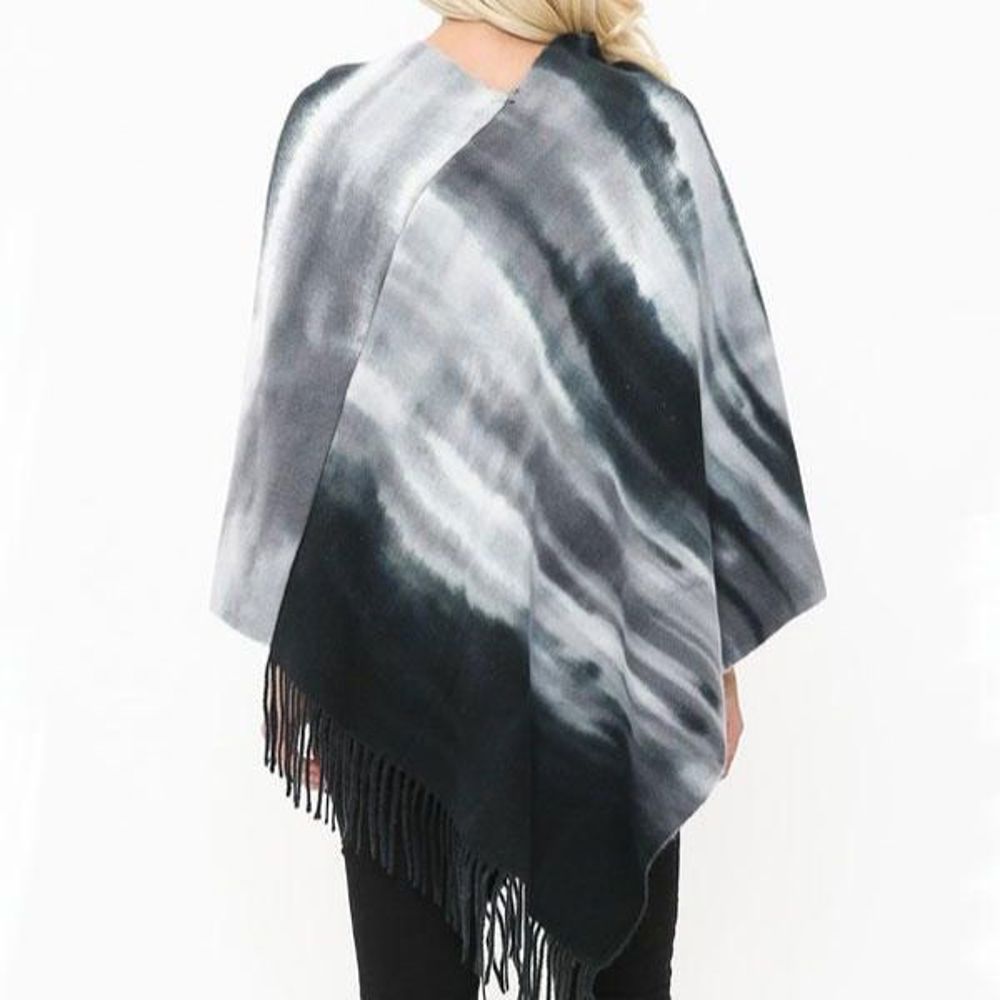 Super Cute Tie-Dye Fringe Poncho