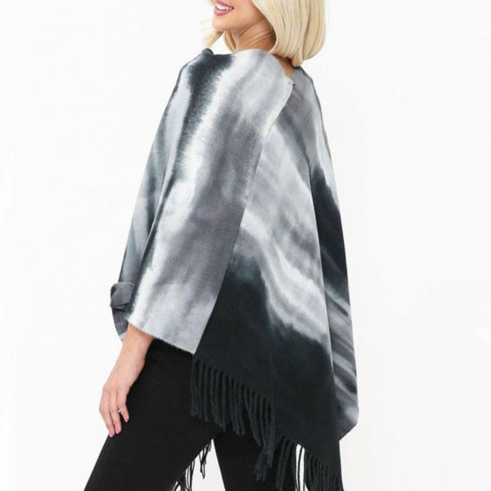 Super Cute Tie-Dye Fringe Poncho