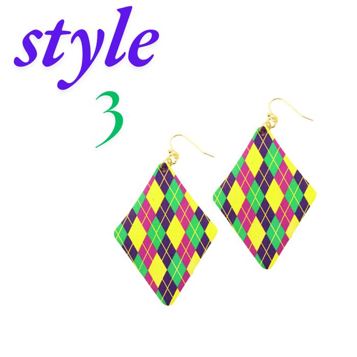 SUPER CUTE MARDI GRAS EARRINGS