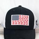  Fish Flag Hat Black & White Trucker Hat