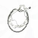  Navajo Beads & Silver Chains Bracelet Adjustable