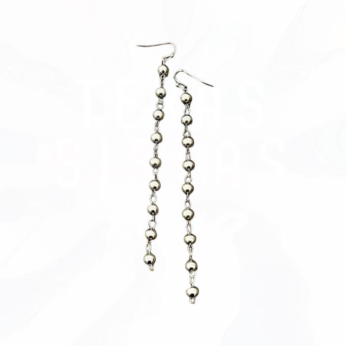 Silver Navajo Bead Dandle Earrings