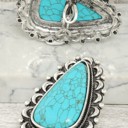  Teardrop Turquoise Adjustable Ring - FREE SHIPPING