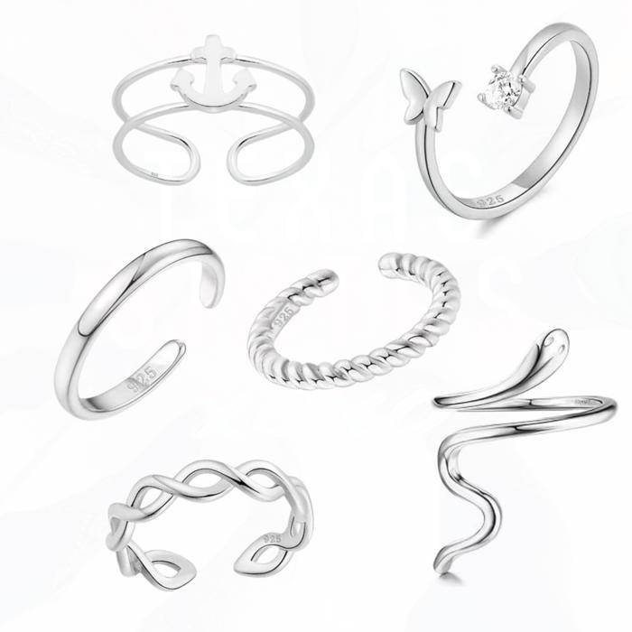 Sterling Silver Toe Rings - Many Styles