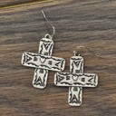  Aztec Cross Silver Heart Design Earrings