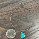  Turquoise Teardrop Hoop Drop Earrings