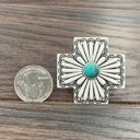  Concho Turquoise Stone Cross Cuff Ring