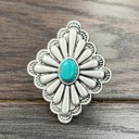  Silver Design Concho Cuff Ring Turquoise Stone